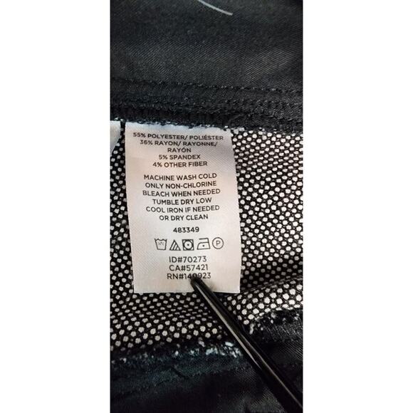 Loft Marisa Straight-Leg Petite Herringbone Pattern Black Dress Pants Size 6P - Picture 4 of 7